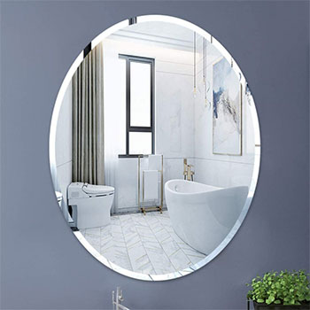 Espejo de baño ovalado de marco negro ovalado de 100X50 cm Espejo de  tocador montado en la pared